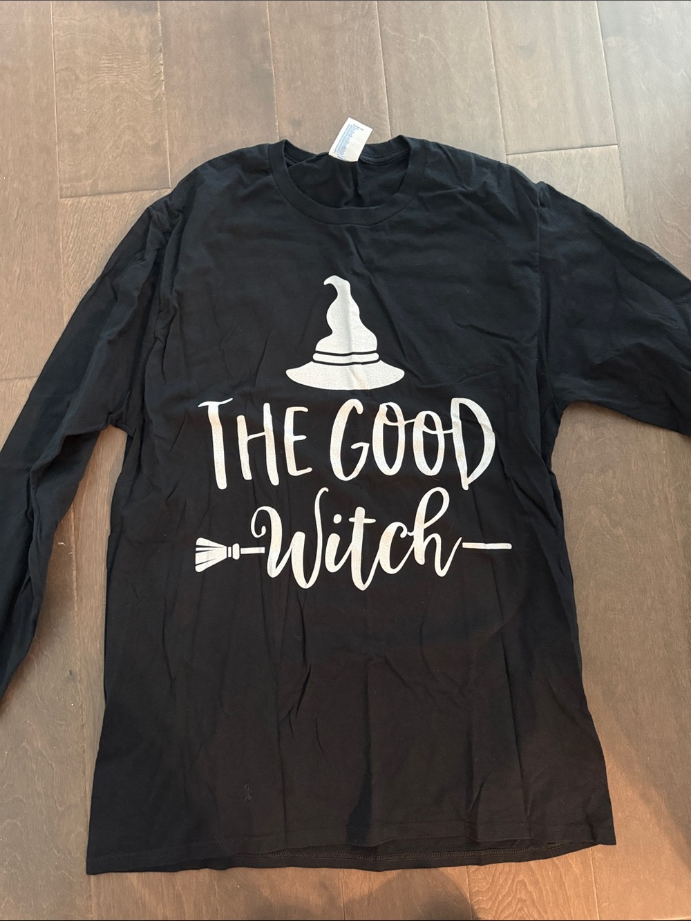Port and Company Black Long-Sleeve "The Good Witch" Graphic Tee Halloween